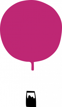 Gasballon pink als Zeichnung.
